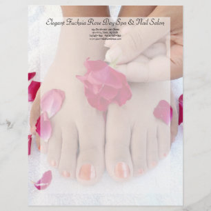 Papel Timbrado Salão de beleza fúcsia bonito do Pedicure do ros