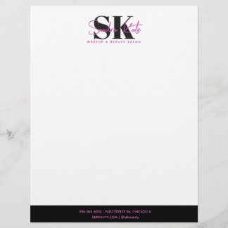 Papel Timbrado Salão de Beleza Monograma Logotipo Personalizado P