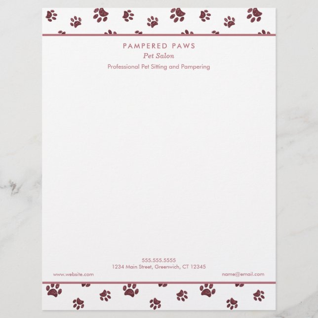 Papel Timbrado Salão Profissional de Animais de Estimação com Bri (Frente)