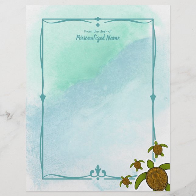 Papel Timbrado Sammy Sea Turtle Unline (Frente)