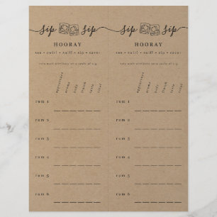 Papel Timbrado Scorecard de Classificação de Provando de Rum no F