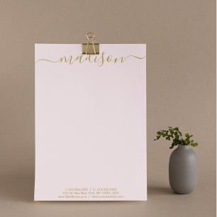 Papel Timbrado Script Dourado e Elegante Único