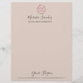 Papel Timbrado Script Feminino Simples Nome Letterhead Do Seu Log