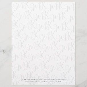 Papel Timbrado Script Monograma - Padrão Professional Letterhead
