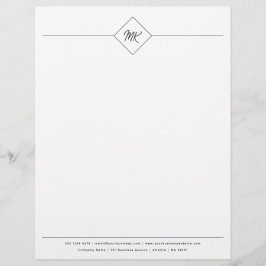 Papel Timbrado Script Personalizado do Monograma Professional