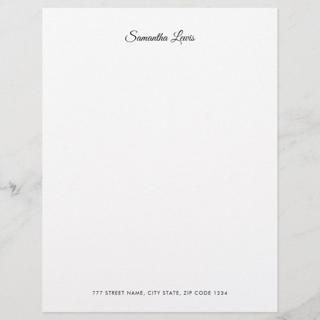 Papel Timbrado Script Simples Elegante Profissional (Frente)