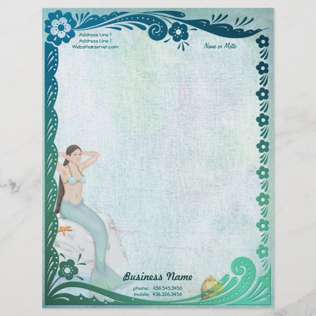 Papel Timbrado Sea Green Fantasy (Frente)