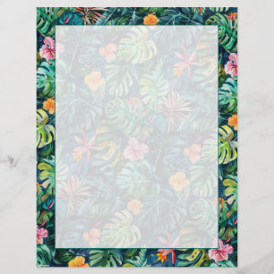Papel Timbrado Selva de Hibiscus Monstera