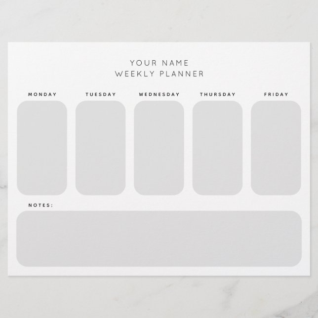 Papel Timbrado Semana Útil Programação do Planejador Organização  (Frente)