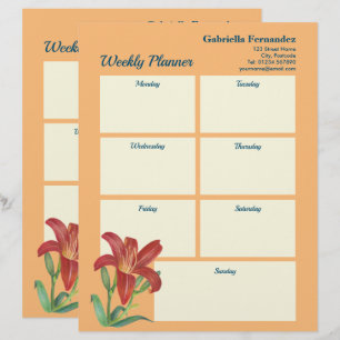 Papel Timbrado Semanal Vibrante De Planner