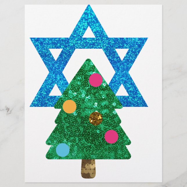 Papel Timbrado sequin christmukkah hanukkah (Frente)