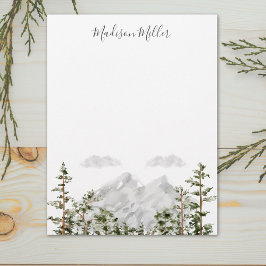 Papel Timbrado Serrafina Monogramada Aquarela Montanha e Floresta