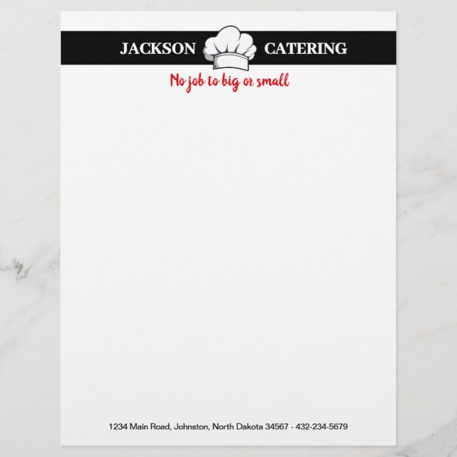 Papel Timbrado Serviço de Catering Profissional (Frente)
