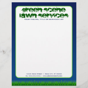 Papel Timbrado serviços de gramado cenário verde