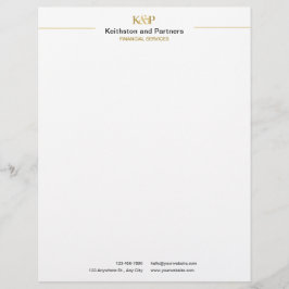 Papel Timbrado Serviços financeiros profissionais mínimos clássic