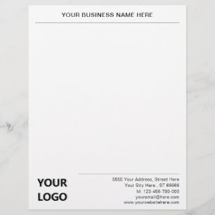 Papel Timbrado Seu Design Logo Informações comerciais Exemplo Let