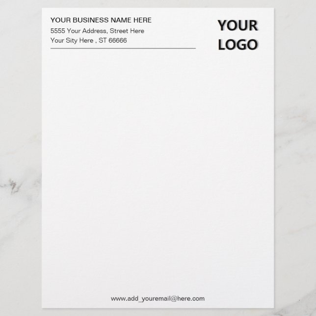 Papel Timbrado Seu exemplo Design Business Letterhead com o logot (Frente)