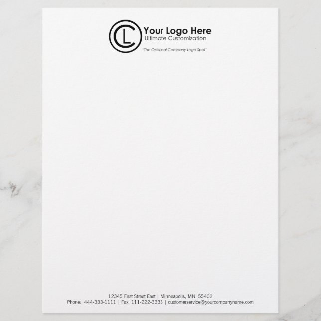 Papel Timbrado Seu logotipo aqui é simples e personalizado (Frente)