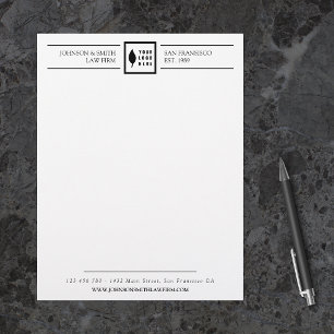 Papel Timbrado Seu Logotipo Preto e Branco Simples