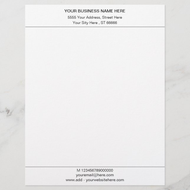 Papel Timbrado Seu Modelo Letterhead de Negócios com Código QR (Frente)