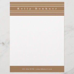 Papel Timbrado Seus nome & luz das listras   - marrom