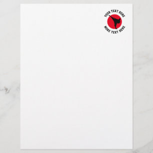 Papel Timbrado Silhueta de pontapés de caratê de artes marciais
