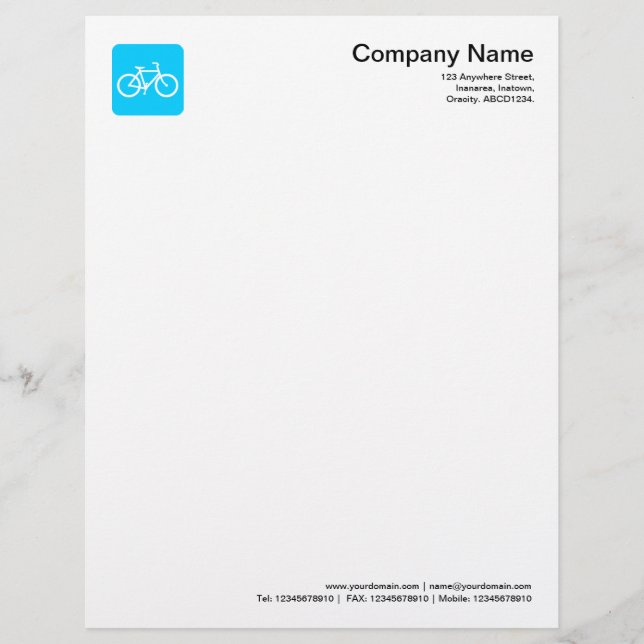 Papel Timbrado Símbolo Bicicleta - Azul-Céu (Frente)