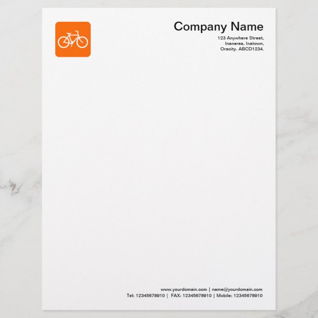 Papel Timbrado Símbolo Bicicleta - Laranja (Frente)