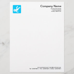 Papel Timbrado Símbolo caído do homem - azul-céu