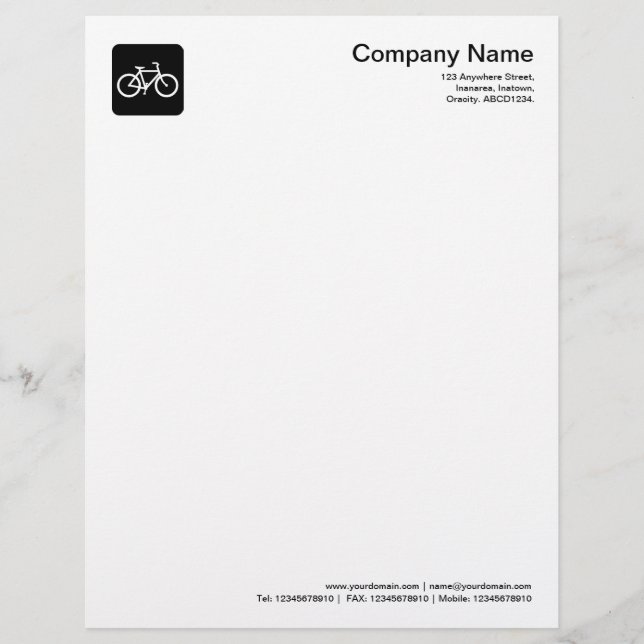 Papel Timbrado Símbolo de Bicicleta - Preto (Frente)