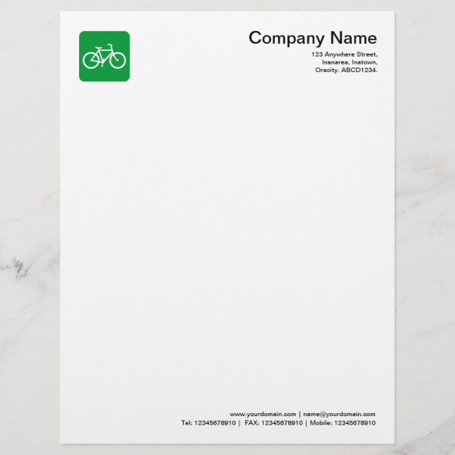 Papel Timbrado Símbolo de Bicicleta - Verde Grama (Frente)