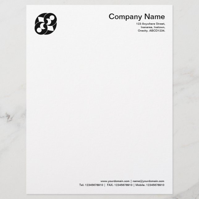 Papel Timbrado Símbolo de Círculo de Corte 03 - Preto (Frente)