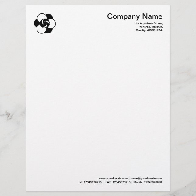 Papel Timbrado Símbolo de Círculo de Corte 04 - Preto (Frente)