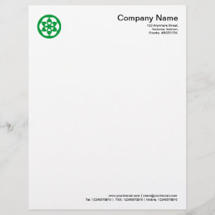 Papel Timbrado Símbolo de Círculo de Corte - Grama Verde