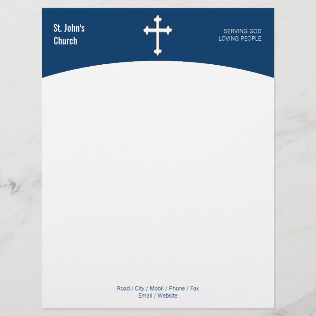 Papel Timbrado Símbolo de Cruz Cristã - Letterhead (Frente)