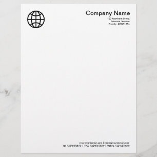Papel Timbrado Símbolo de Globo - Preto