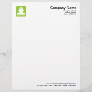 Papel Timbrado Símbolo de navio - Verde marciano