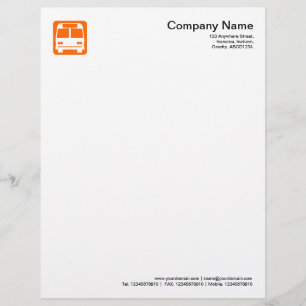 Papel Timbrado Símbolo de Ônibus - Laranja