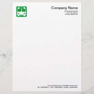 Papel Timbrado Símbolo de Ônibus - Verde Grama