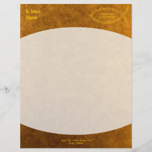 Papel Timbrado Símbolo de Peixe Cristão Dourado Letreiro