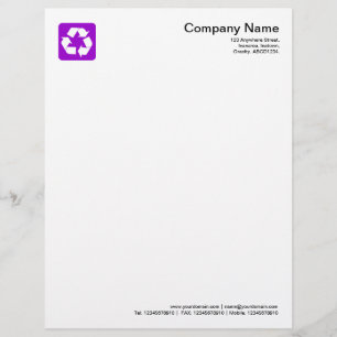 Papel Timbrado Símbolo de Reciclagem - Roxo