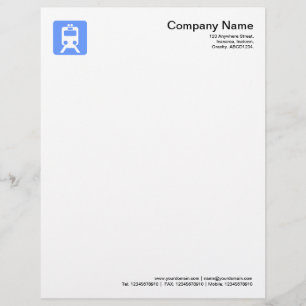 Papel Timbrado Símbolo de Trem - Azul Bebê
