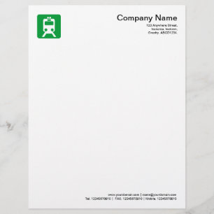 Papel Timbrado Símbolo de Trem - Verde Grama