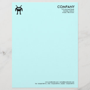 Papel Timbrado Símbolo Nanobot - Azul pálido CCFFFF