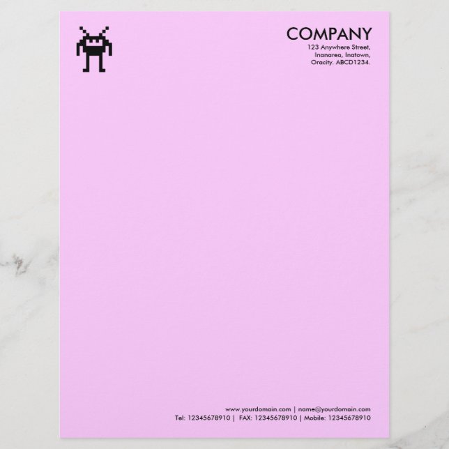 Papel Timbrado Símbolo Nanobot - FFCCFF rosa (Frente)