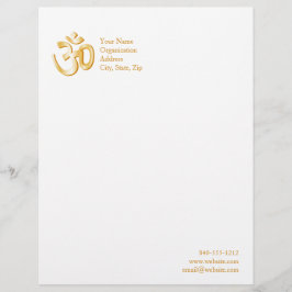 Papel Timbrado Símbolo Om Hindu de 8,5" x 11"