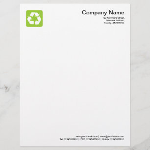 Papel Timbrado Símbolo reciclagem - Verde marciano