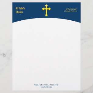 Papel Timbrado Símbolo transversal religioso cristão