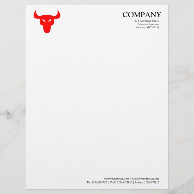 Papel Timbrado Símbolo vermelho Steer - Branco (Frente)