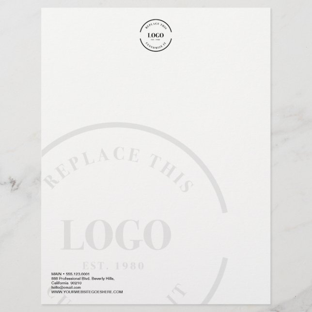 Papel Timbrado Simple business logo letterhead watermark (Frente)